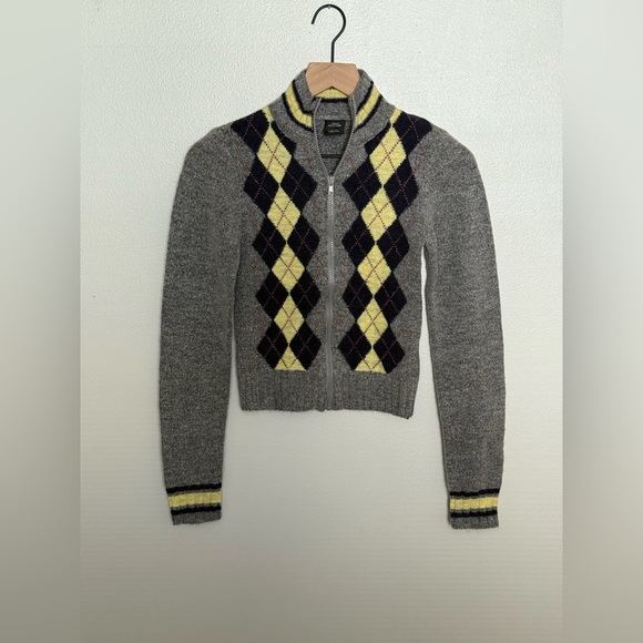 URBAN OUTFITTERS BDG Clarke Argyle Zip-Up Sweater - Picture 5 of 12